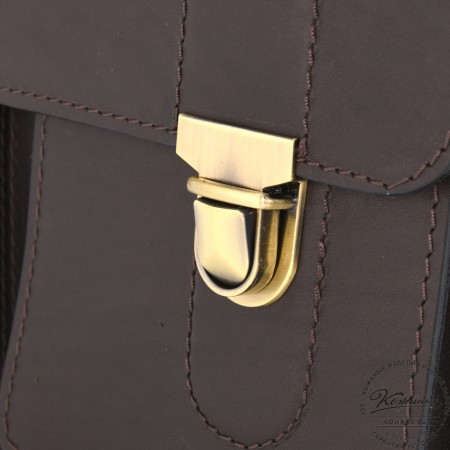 Мужской кожаный портфель "Престиж" (тёмно-коричневый)